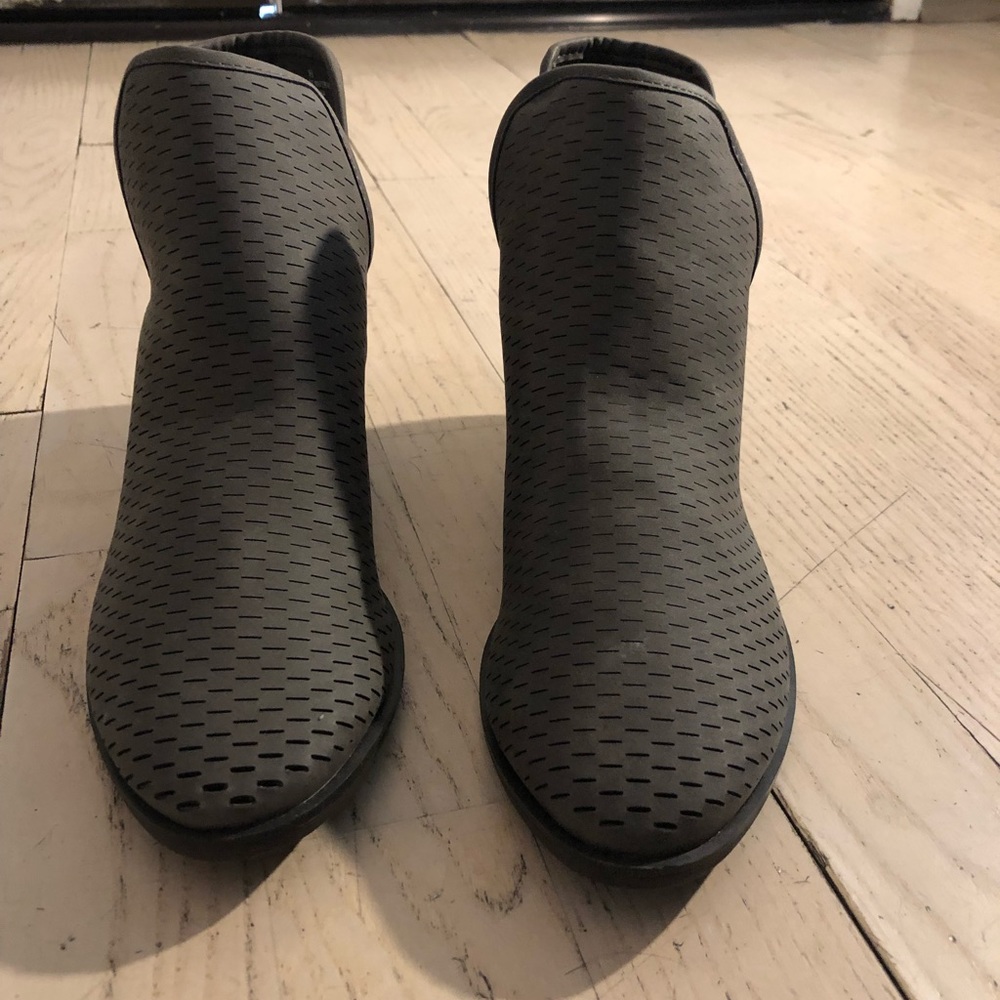 Gray ankle boots